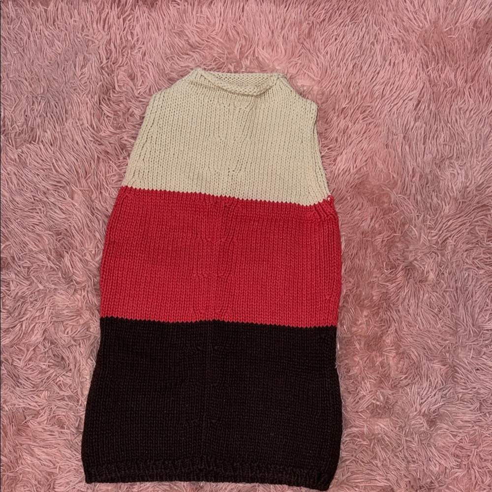 The Limited Cream, Red, and Black Women's Turtleneck Sweater